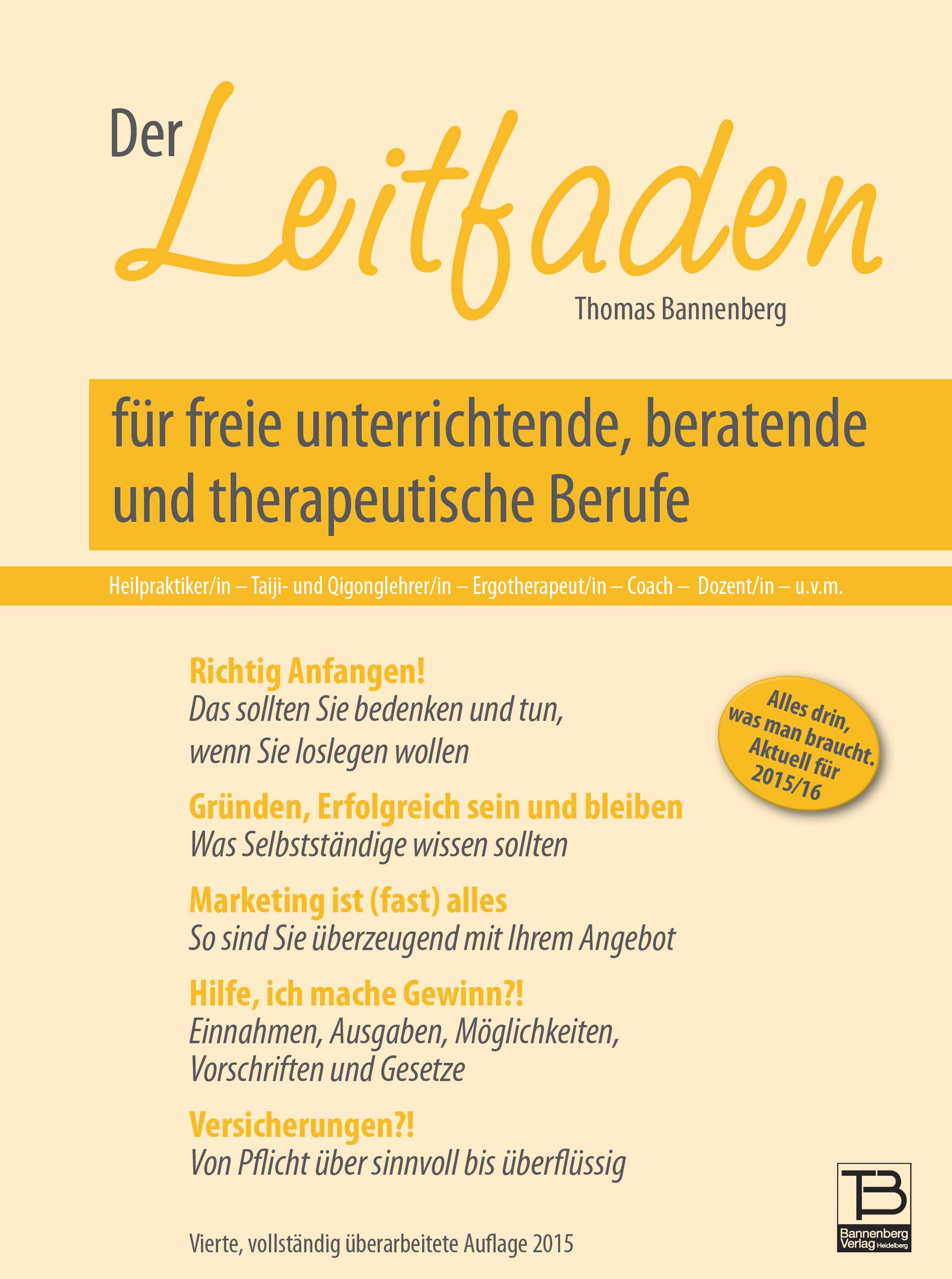 Cover Buch Der Leitfaden, aktuelle Ausgabe Oktober 2014 für 2014/2015 im Verlag Bannenberg